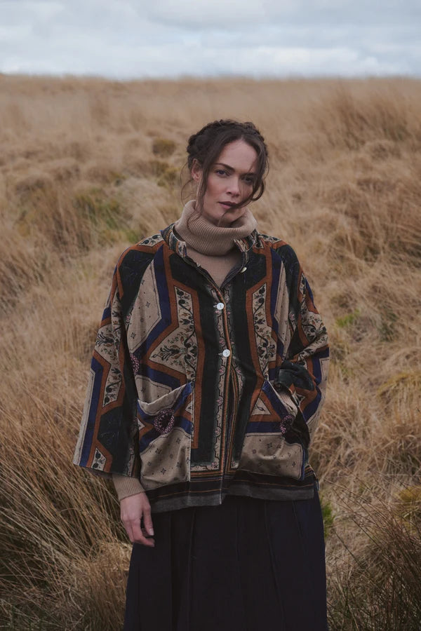 FLEUR DE LYS SAND VELVET STORK JACKET by One Hundred Stars