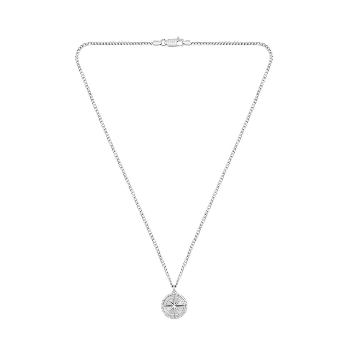 1580841 | GENTS SS BOSS RND MEDALLION NORTH PENDANT ON CURB CHAIN