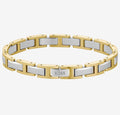 1580793 | GNTS STEEL & GOLD TONE SATIN CENTRE BOSS BRACELET