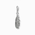 T SABO SILV FEATHER DROP PENDANTS CHARM