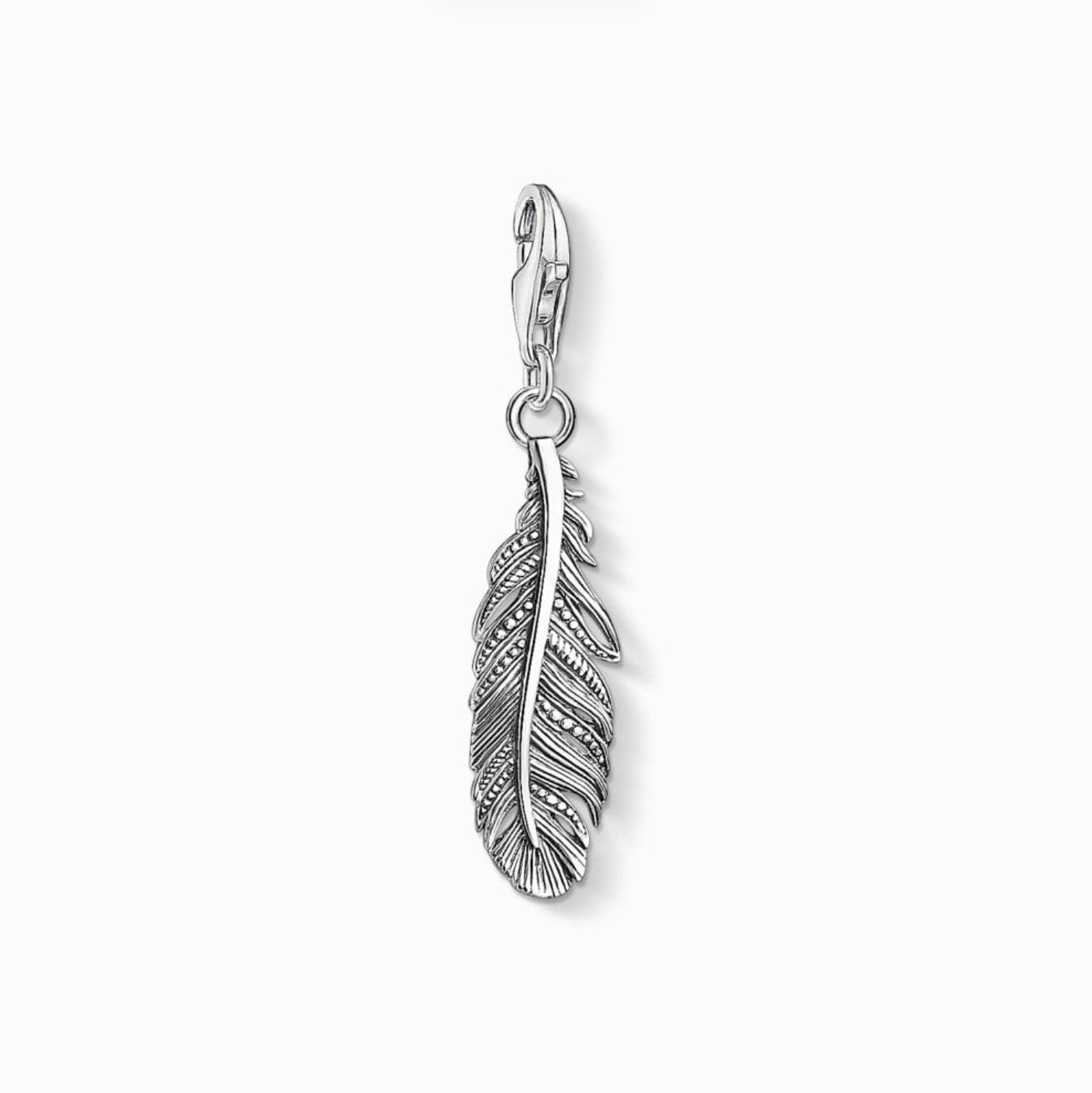 T SABO SILV FEATHER DROP PENDANTS CHARM