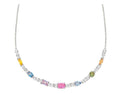 149845/010 NOMINATION SILVER WHT CZ MIXED SHAPE & COL ST. NECKLET - COLOR WAVE