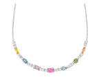 149845/010 NOMINATION SILVER WHT CZ MIXED SHAPE & COL ST. NECKLET - COLOR WAVE