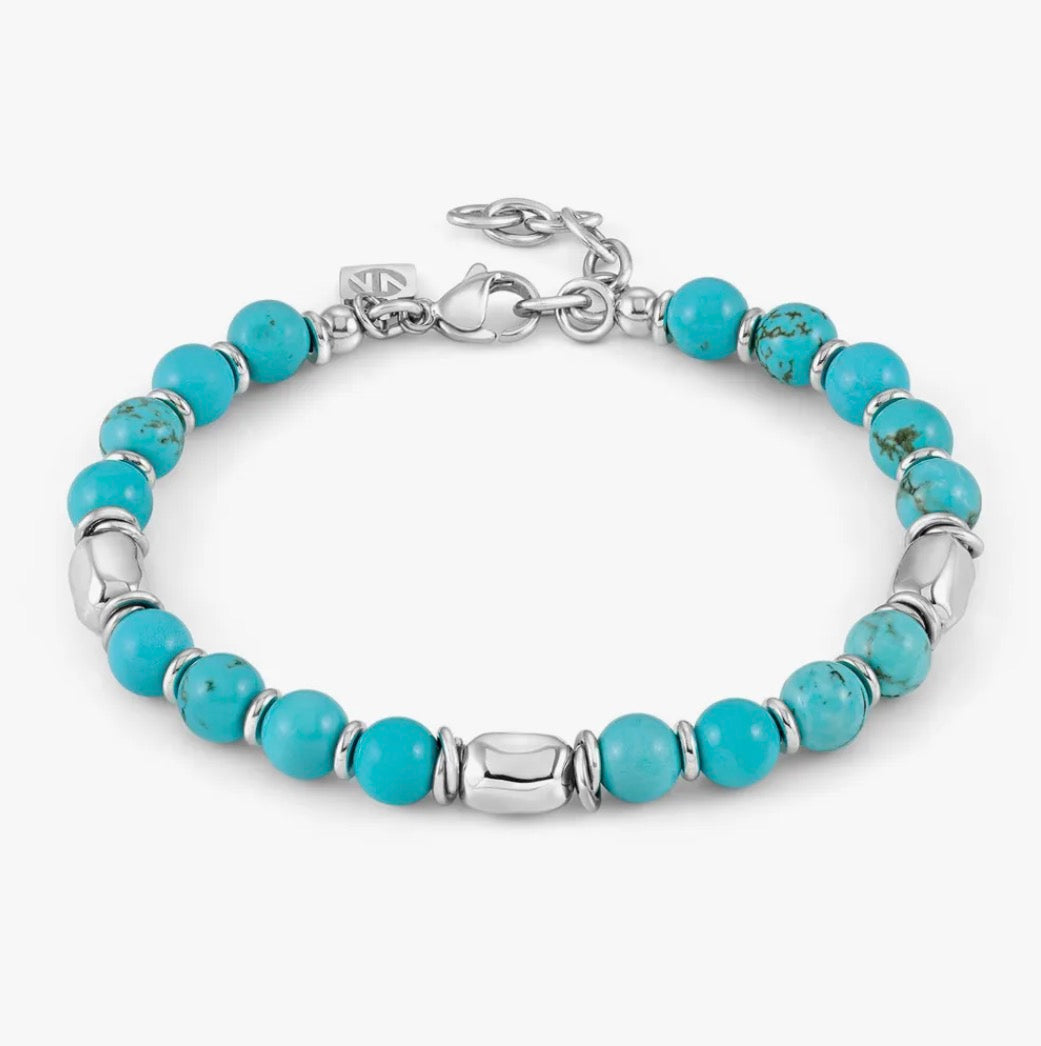 027930/003 SS TURQUOISE & BEAD BLET - INSTINCT STYLE