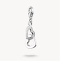 T SABO SILV DBLE HEART DROP PENDANTS CHARM