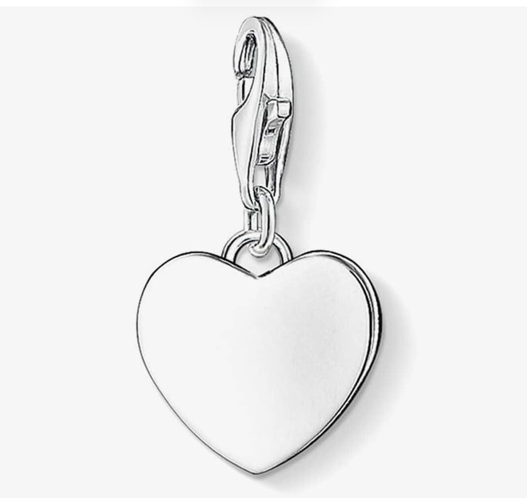 T SABO SILV PLAIN HEART PENDANT CHARM