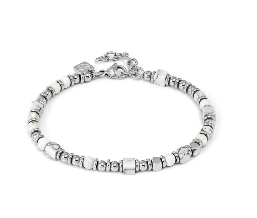 027935/048 NOMINATION INSTINCT STEEL WHITE HOWLITE BRACELET - INSTINCTSTYLE