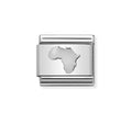 330107/01 NOM AFRICA MAP SILV SH - OXIDISED PLTE
