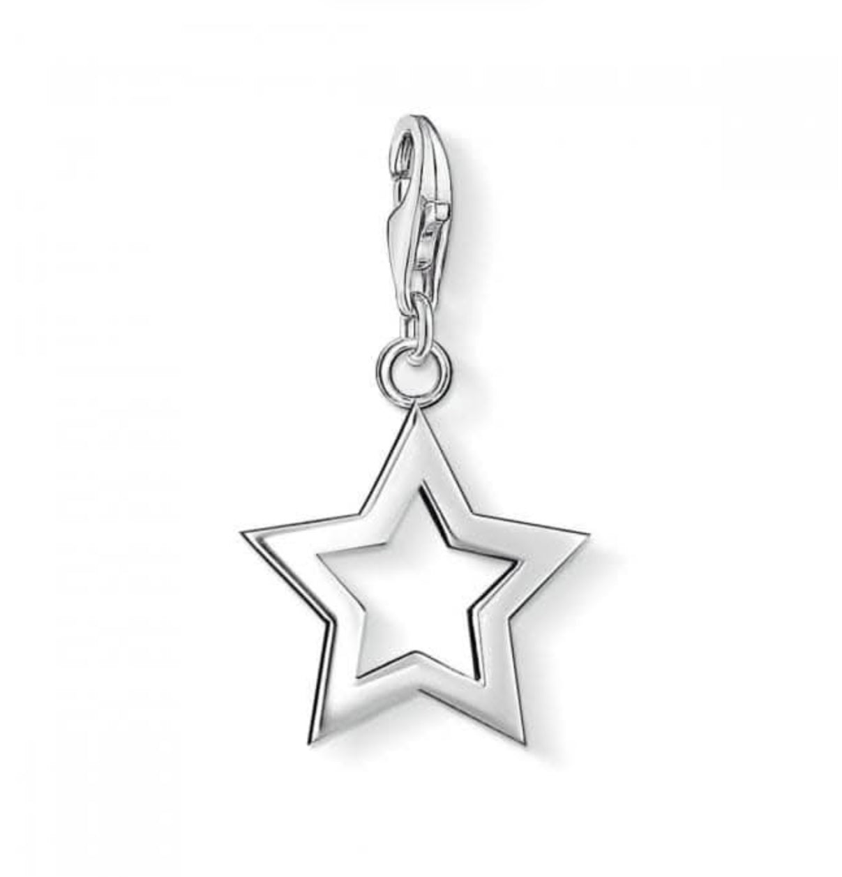 T SABO SILV PL OPEN STAR PEND CHARM