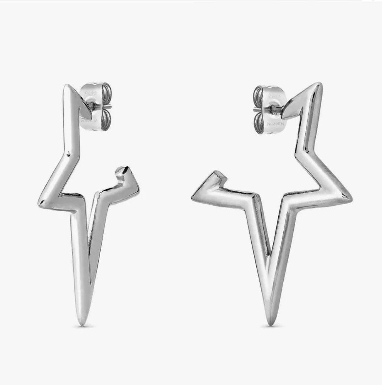 134322/001 Nomination Ecclettica Silver Steel Star Earrings