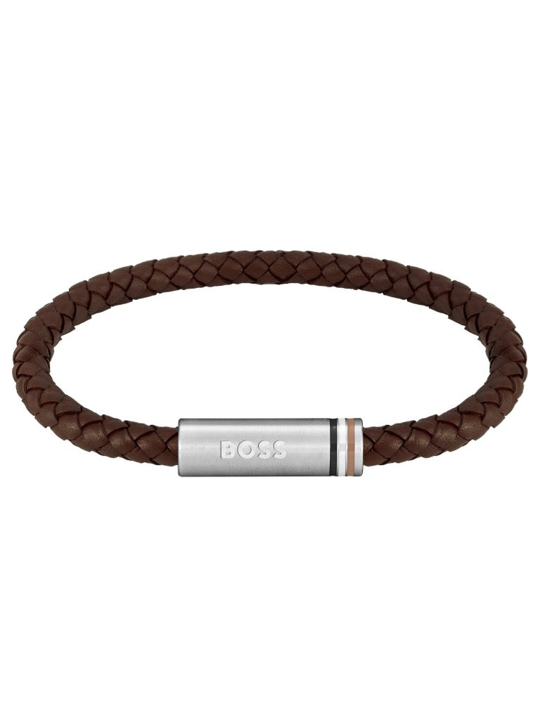 GNTS BRWN BOSS ID CLASP LEATHER BLET