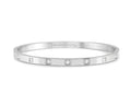 029508/001 NOM SS SQ WHT CZ LRG- PRETTY BANGLES