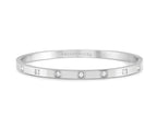 029508/001 NOM SS SQ WHT CZ LRG- PRETTY BANGLES