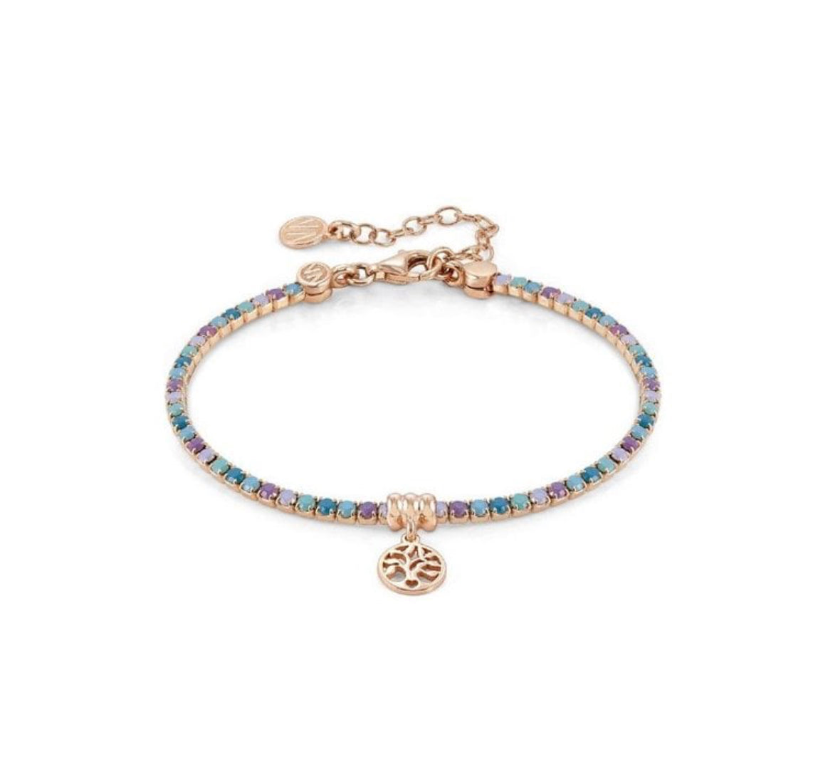 148612/033 SILV RGP MIXED CRYST TREE OF LIFE BLET CHIC & CHARM