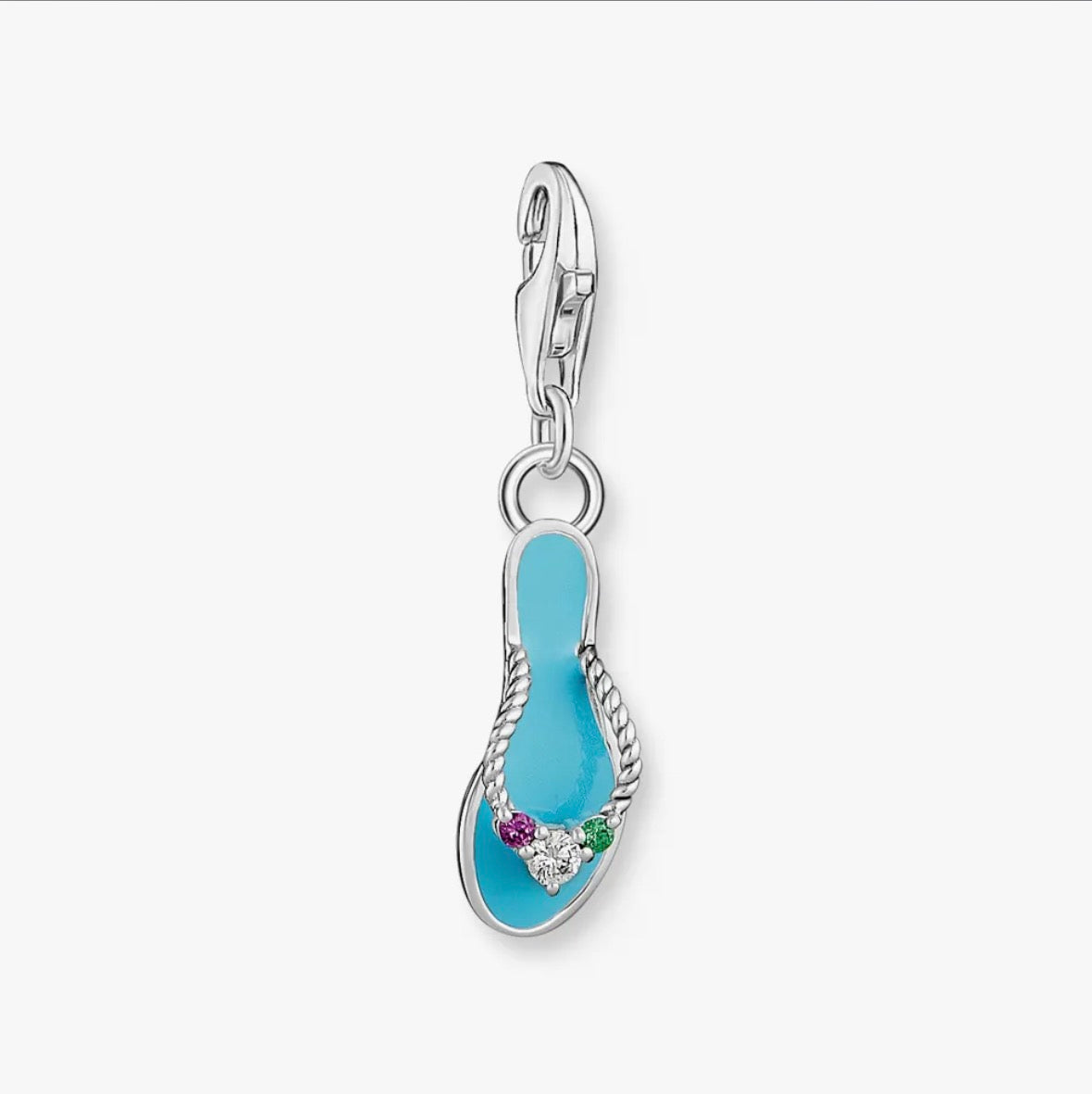 T SABO SILV CZ ENAMEL FLIP FLOP CHARM