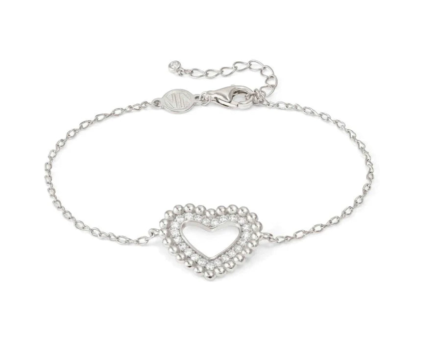 240502/009 SILV NOM CZ SET OPEN HEART PEND BL . - LOVECLOUD