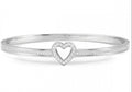 029502/004 NOM SS HEART WHT CZ LRG - PRETTY BANGLES
