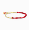 T SABO GP SILV & RED BEAD & OVAL BELCH BLET