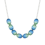 240812/025 NOMINATION SILVER CZ OVL BLU/GRN LRG ST. NECKLET - SYMBIOSI