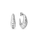 134317/001 Nomination Ecclettica Steel Croissant Textured Hoop Earrings