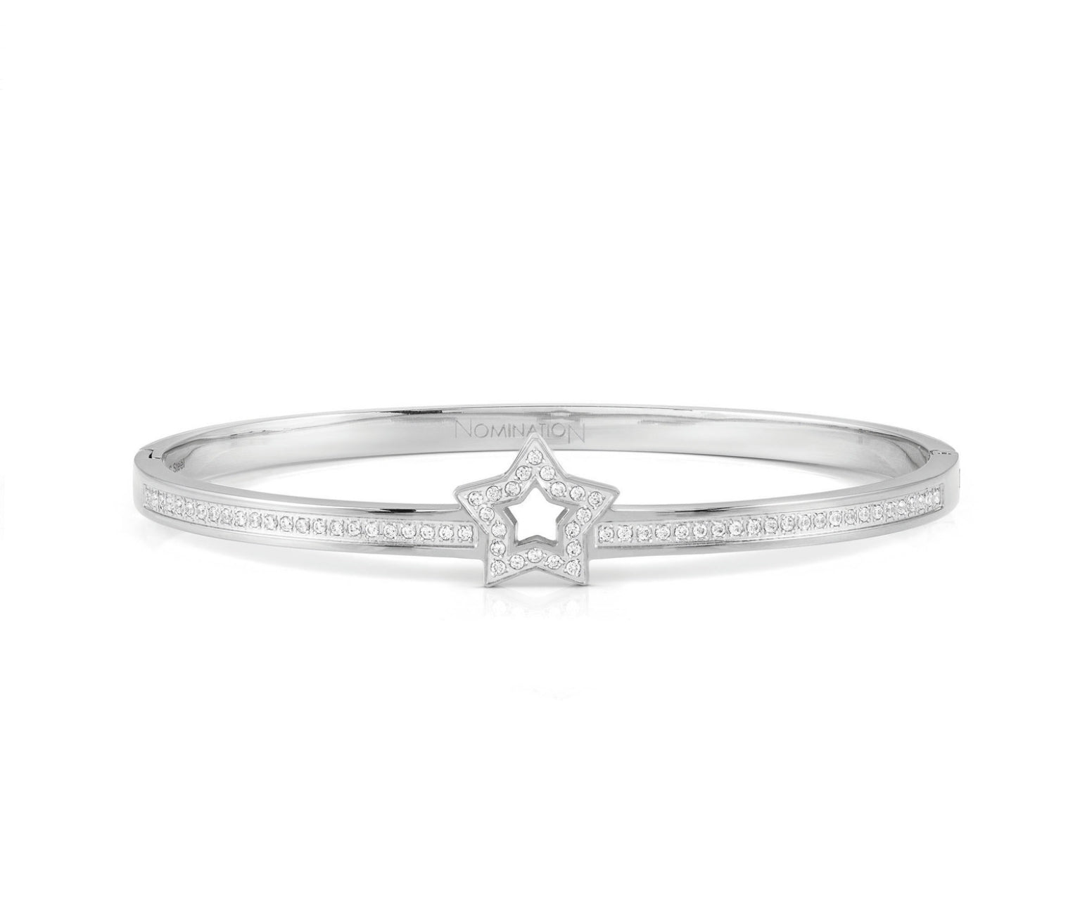 029502/007 NOM SS STAR WHT CZ LRG - PRETTY BANGLES