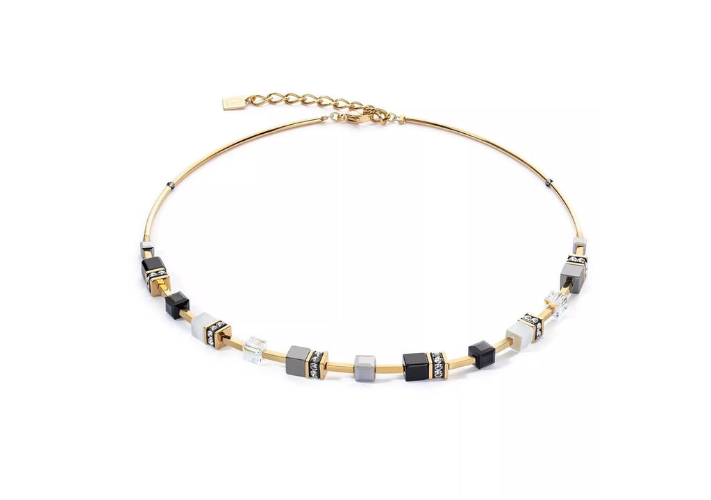 COEUR GP BLK GRY & WHT SWAROV 1/2 GEOCUBE NLET