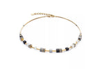 COEUR GP BLK GRY & WHT SWAROV 1/2 GEOCUBE NLET