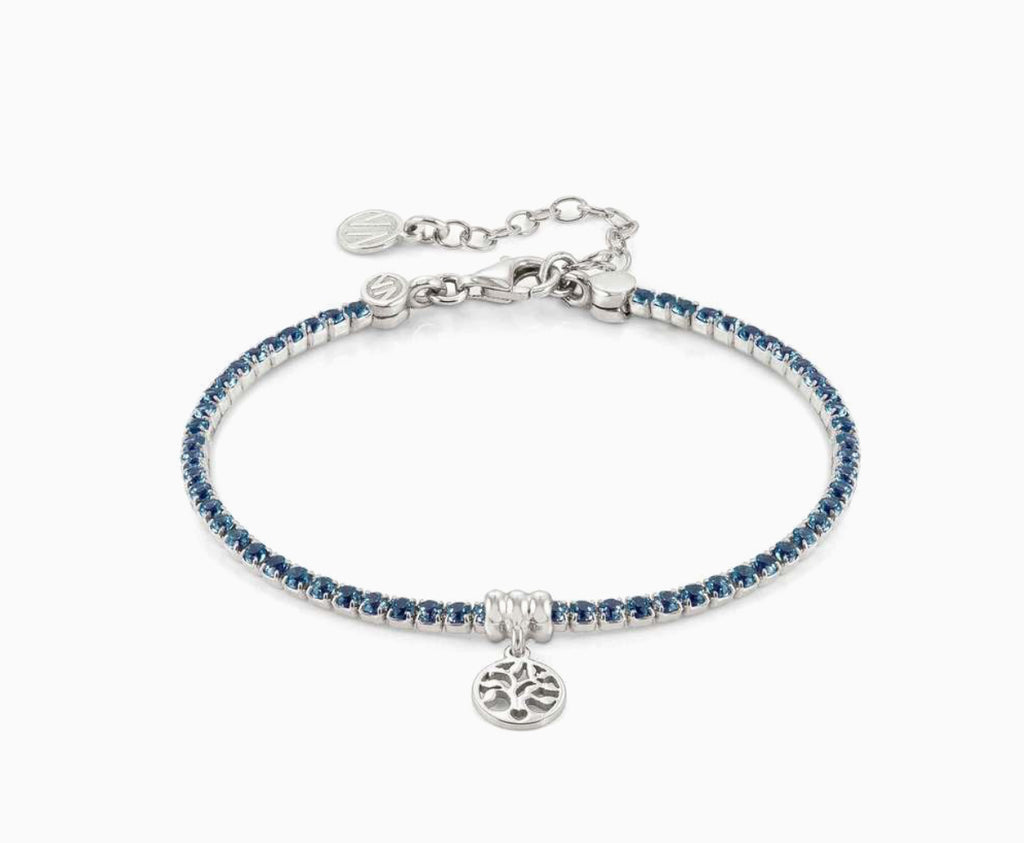 148611/034 SILV BLUE CRYST TREE OF LIFE BLET CHIC & CHARM