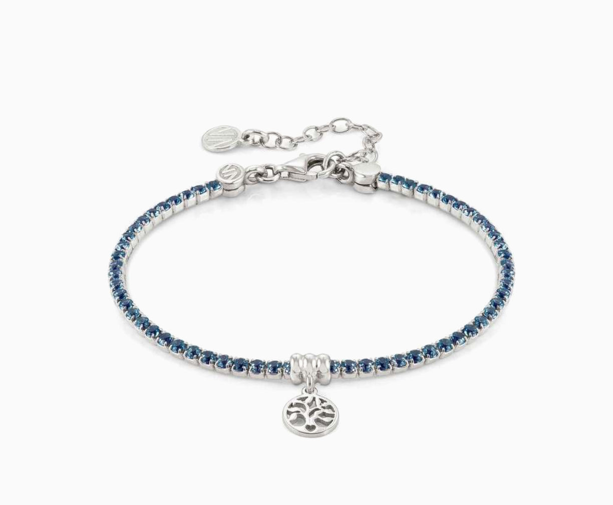 148611/034 SILV BLUE CRYST TREE OF LIFE BLET CHIC & CHARM