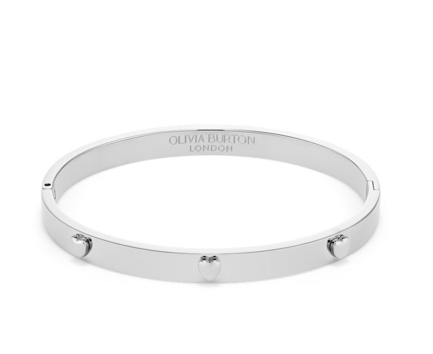 SS MINI HEART HINGED MAGNET BANGLE .