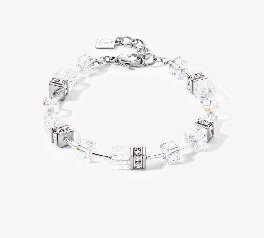 COEUR GP CHMP & WHT SWAROV GEOCUBE BLET
