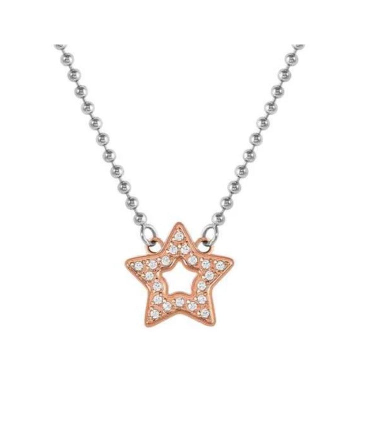 134004/023 NOM SS RGP CZ STAR PEND & BEAD CH - DAMORE