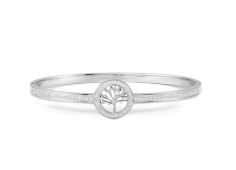 029502/028 NOM SS TREE OF LIFE WHT CZ LRG - PRETTY BANGLES