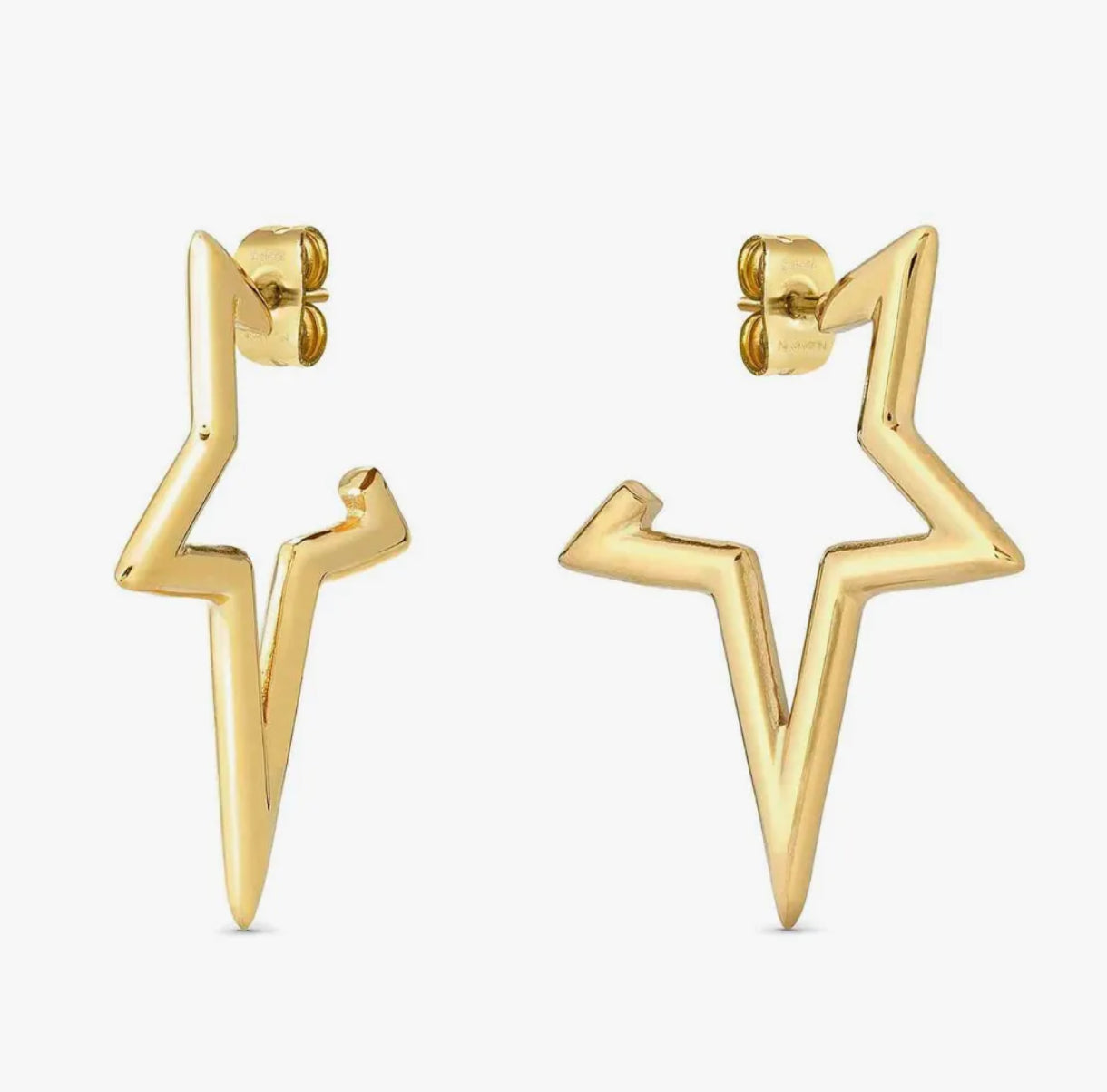 134322/012Nomination Ecclettica Gold Colour Steel Star Earrings