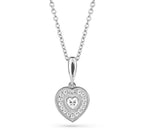 SILVER ZIRC DIAMONFIRE PAVE HEART PENDANT NECKLET