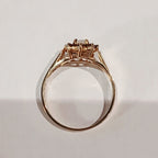9YG 2.0G 8 GARNET & RND OPAL CLUSTER RING N | PRE OWNED