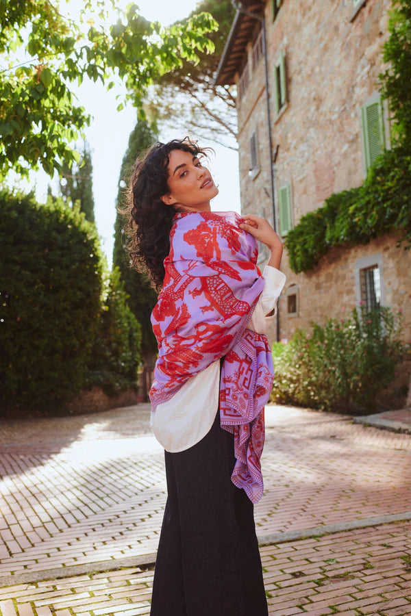 GIANT WILLOW VIOLET SCARF by ONE HUNDRED STARS