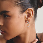 THOMAS SABO SILVER TOGETHER CZ HOOP LINKED STUD EARRINGS - H2350-051-14