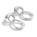 THOMAS SABO SILVER TOGETHER CZ HOOP LINKED STUD EARRINGS - H2350-051-14