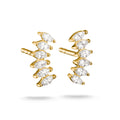 THOMAS SABO SILVER GOLD COLOUR CZ BAR STUD EARRINGS - H2367-M01-14