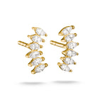 THOMAS SABO SILVER GOLD COLOUR CZ BAR STUD EARRINGS - H2367-M01-14