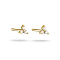 THOMAS SABO SILVER GOLD COLOUR 3 CZ SMALL STUD EARRINGS - H2368-M01-14