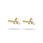 THOMAS SABO SILVER GOLD COLOUR 3 CZ SMALL STUD EARRINGS - H2368-M01-14