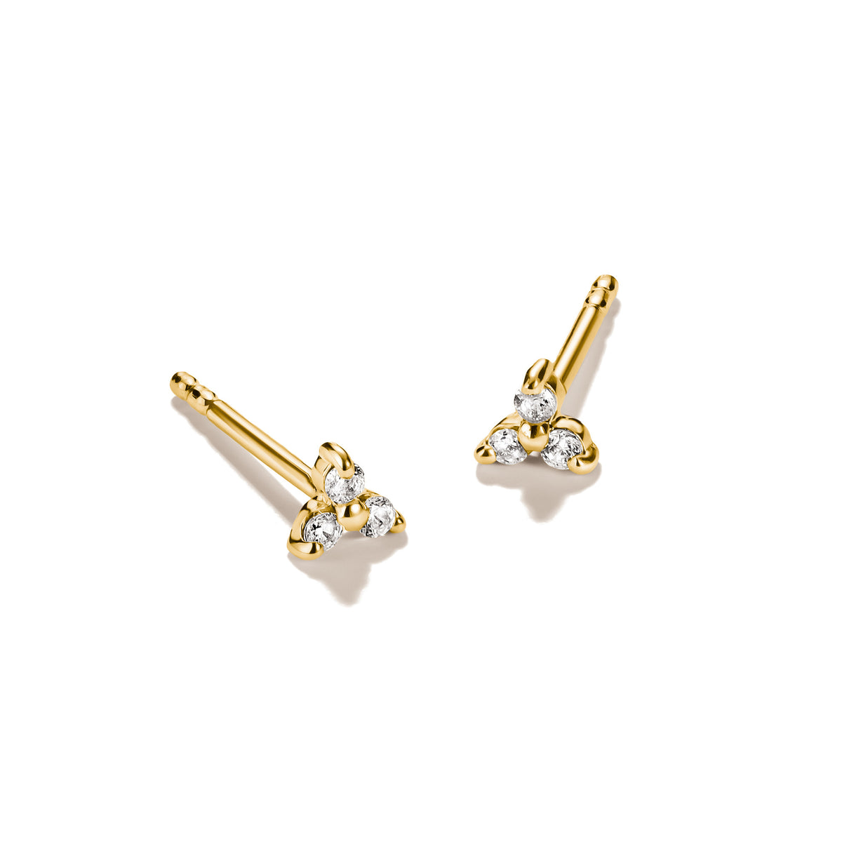 THOMAS SABO SILVER GOLD COLOUR 3 CZ SMALL STUD EARRINGS - H2368-M01-14