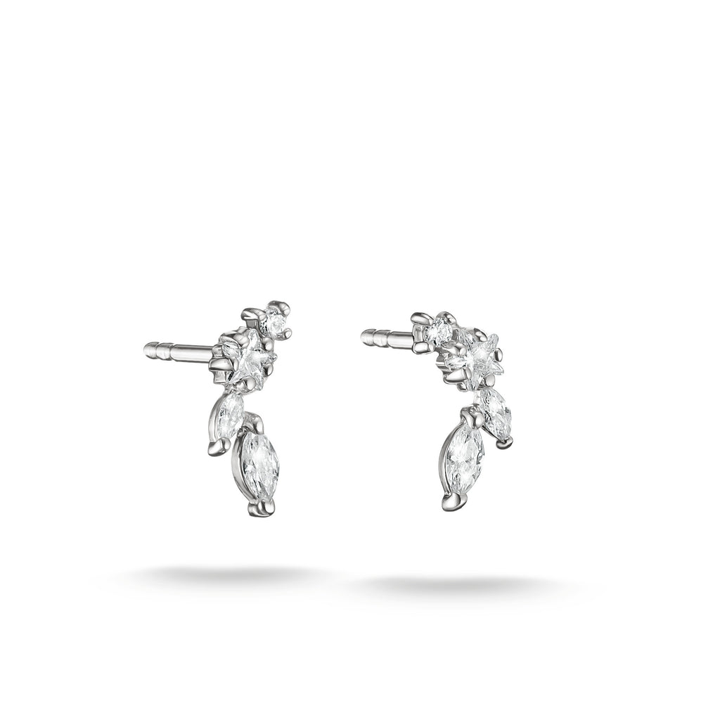 THOMAS SABO SILVER CZ CURVE BAR STUD EARRINGS - H2369-051-14