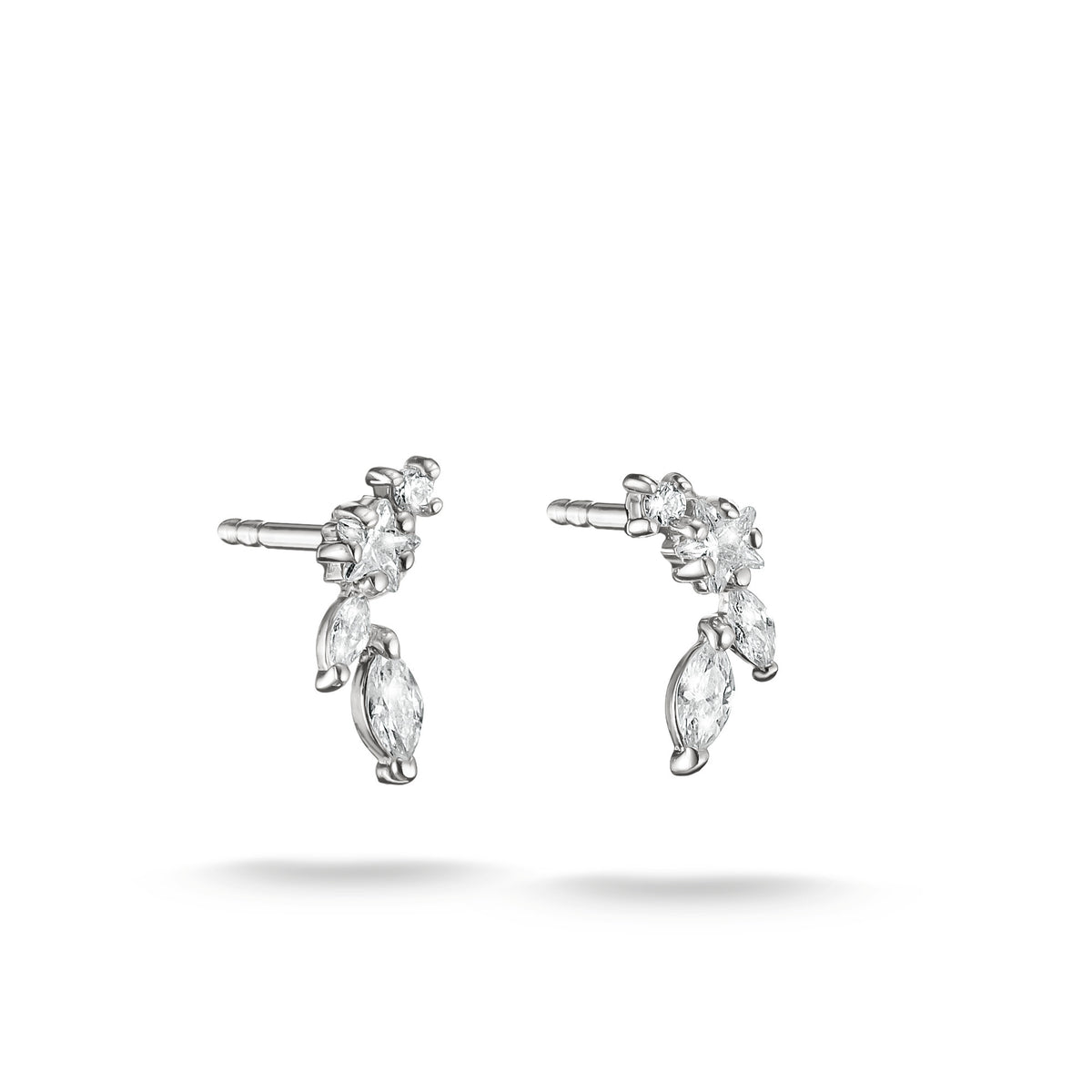 THOMAS SABO SILVER CZ CURVE BAR STUD EARRINGS - H2369-051-14