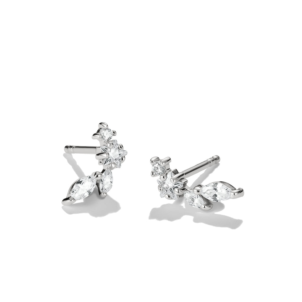THOMAS SABO SILVER CZ CURVE BAR STUD EARRINGS - H2369-051-14