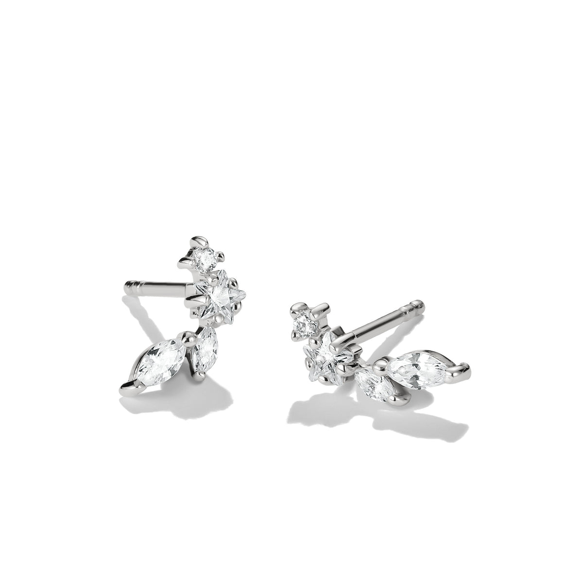 THOMAS SABO SILVER CZ CURVE BAR STUD EARRINGS - H2369-051-14