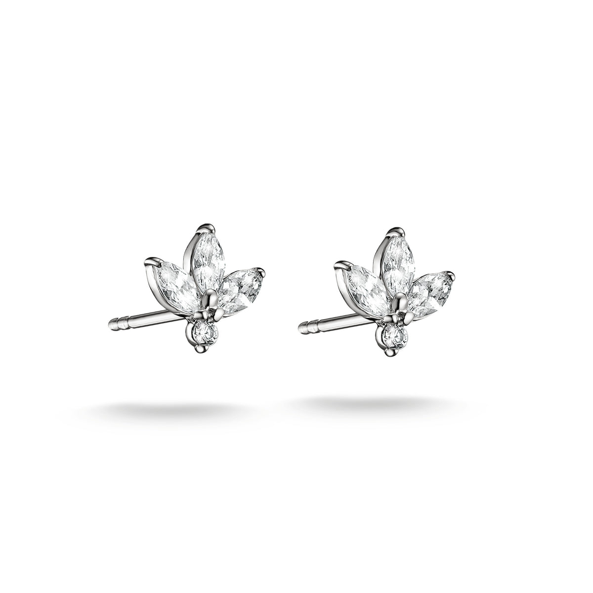 THOMAS SABO SILVER SMALL FLOWER CZ SET STUD EARRINGS