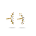 THOMAS SABO SILVER GOLD COLOUR CZ CURVE BAR STUD EARRINGS - H2375-M01-14